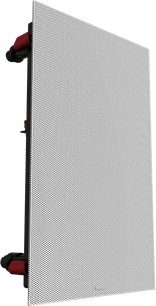 Weiße Klipsch PRO-18-RW Wandeinbaulautsprecher mit Lochgitter, Seitenansicht