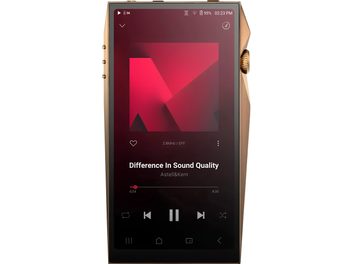 Astell&Kern SP4000 réz audiophile lejátszó, elölnézetben nagy érintőképernyővel és oldalsó réz tekerőgombbal