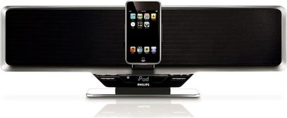 Philips DC-910 dockingstation til iPod/iPhone, sort, kompakt, rent og moderne design, indbyggede højttalere