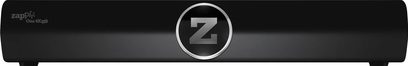 Zappiti One 4K HDR sort multimedieboks, set forfra, hvidt "Z"-logo på frontpanelet