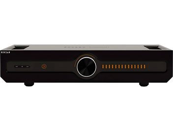 Preamplificator stereo Roksan CASPIAN 4G negru, panou frontal cu un buton mare central și indicatori luminoși portocalii