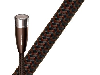 1,5 m Audioquest Mackenzie XLR analog ses kablosu, krom kaplama XLR erkek konnektör, kahverengi ve siyah örgülü dış kaplama