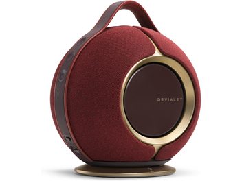 Bluetooth-kõlar DEVIALET MANIA punane Opéra de Paris, võrgusilmkangast sfäär, kullatud metallist sisetükid, sang, USB-port