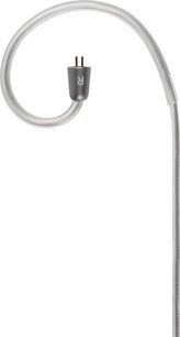Transparents Audiokabel für In‑Ear‑Kopfhörer mit geradem 2‑Pin‑Stecker, mit R gekennzeichnet