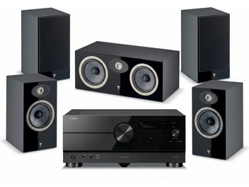 Комплект домашнього кінотеатру 5.0 Focal чорного кольору з підсилювачем Yamaha Aventage RX-A4A та п’ятьма колонками