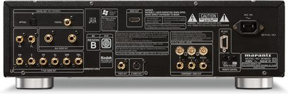 Marantz BD-8002 4K Blu-ray-afspiller, set bagfra, lyd-/videotilslutninger, HDMI-porte, komponent, koaksial, optisk, USB