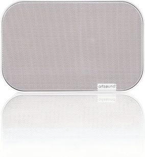 Boxă hi-fi compactă ArtSound UNI20 albă, cu fațadă dreptunghiulară cu colțuri rotunjite și grilaj metalic perforat lucios