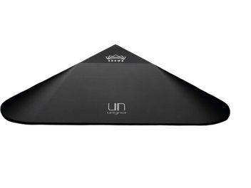 Ungnoi Crown black anti-vibration damper, rounded triangular shape with white logos