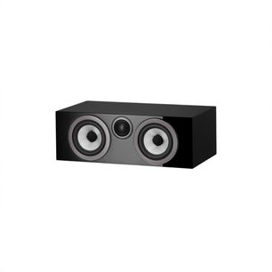 Altavoz central Bowers & Wilkins HTM72 S3 negro lacado con dos altavoces gris claro y tweeter central