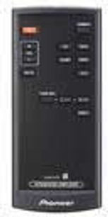 Pioneer A-A6-J sort hi-fi stereforstærker, frontvisning, frontpanel med knapper, drejeknapper, hovedtelefon- og mikrofonindgange, digitalt display