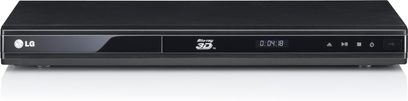LG BD670 sort 4K Blu-ray-afspiller, frontvisning, rektangulær forlænget form, frontal digital skærm