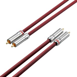 Analog RCA-lydkabel Reference Red RCA, 2 røde kabler med sølvfarvede metalstik og guldbelagte ender