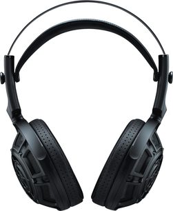 Cuffie aperte Yamaha YH-5000SE nere, plastica e metallo, cuscinetti perforati, griglie traforate, archetto doppio, frontale