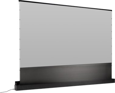 Lumene Eden ekstra lys 200C rullegardin, gråt lærred, sort kabinet, bredformat, frontvisning