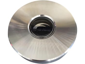 Αμορτισέρ Franc Audio Accessories Dampers 2,5Kg ασημί από επιμεταλλωμένο μέταλλο με βουρτσισμένο φινίρισμα και μαύρο κεντρικό ένθετο με λογότυπο, άποψη από πάνω