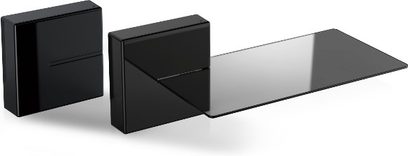 Meliconi Ghost Cubes Shelf moodularne must kaablihoidik, mis koosneb 3 virnastatud metallist kuubikust, 3/4 vaates
