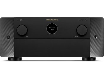 Marantz Cinema 30 sort home cinema-forstærker, front, LCD-skærm, knapper, enkel og elegant