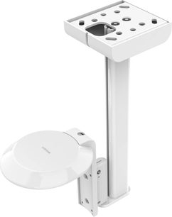 Flexson speaker mount for Sonos ERA 100 in white, front and side view, ceiling mount, white material