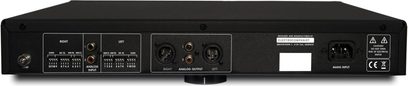 Electrocompaniet ECP-2 MKII sort phono-forforstærker, frontpanel med stik og knapper, frontvisning