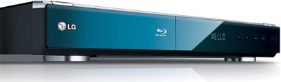 LG BD390 sort 4K Blu-ray-afspiller, set forfra, i vandret position