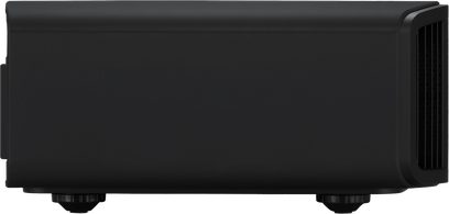JVC DLA-NZ8 sort videoprojektor, frontvisning, horisontal rektangulær form, centreret linse, sideventilationsgitre