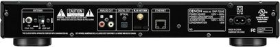 Denon DNP-720AE sort netværksaudioafspiller, bagside, audio- og netværksforbindelser, kontrolknapper og indikatorer