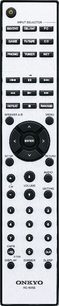 Onkyo TX-8130 sidabrinės spalvos stereo hi-fi stiprintuvas, priekinis vaizdas, su mygtukais, rankenėlėmis, prievadais ir ekranu, sidabrinės spalvos apdaila