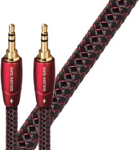 Kabel analogowy Jack/mini-Jack Audioquest Golden Gate 5m, złocone złącza, czarna i czerwona oplotka