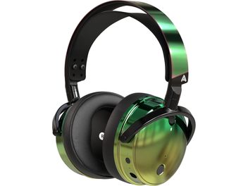 Безжичен Bluetooth хай-фай слушалки Audeze Maxwell Xbox Wasabi, страничен изглед, черна обръч, кръгли зелени слушални чашки