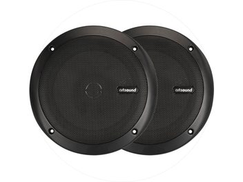 Inbouwplafondluidsprekers ArtSound MDC64.2 zwart, rond paar met fijne metalen grill, vooraanzicht