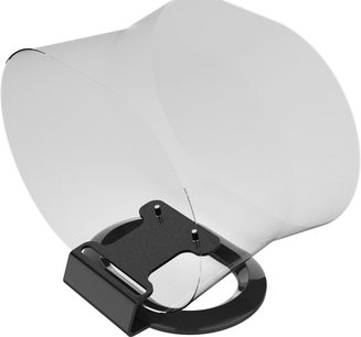 Flexson bordstativ til Sonos Era 300 sort, i sort plastik, med metalmontering, 3/4 bagsigte