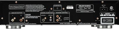Lettore CD Marantz CD5003, pannello posteriore, connettori audio analogici e digitali, alimentazione di rete, interruttore