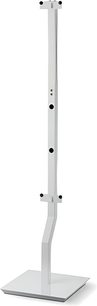 Focal Stand On Wall 300 luidsprekervoetstuk wit, vooraanzicht, verticale buisvormige metalen constructie met rechthoekige basis