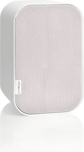 Compact white ArtSound UNI30 hi-fi speaker, rounded mesh front panel, front view on white background