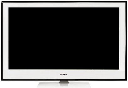 Sony KDL-40E4000 TV slukket, sort skærm, blank sort ramme, set forfra
