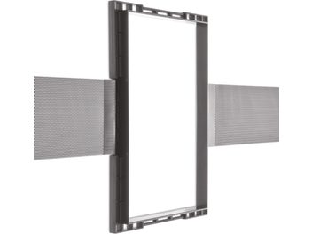Rechteckiger schwarzer Metallmontagerahmen mit perforiertem Metallgitter, Frontansicht, Bowers & Wilkins PMK W5 Montagesatz
