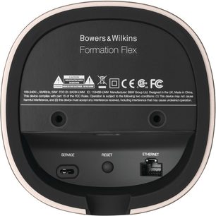 Trådløs tilsluttet højttaler Bowers & Wilkins Formation Flex sort, bagside, service-, reset- og ethernet-stik