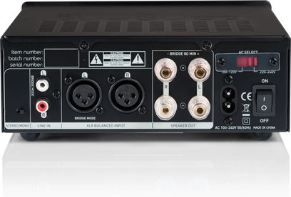 Tilslutningsmuligheder for Tangent PowerAmpster II