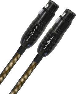 Wireworld Gold Eclipse 8 XLR-lydkabel, 0,5 m, sorte stik, sort og gul flettet kappe