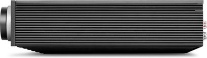 Amplificatore hi-fi integrato stereo Cambridge Audio EVO 150SE nero, chassis in alluminio con alette orizzontali e grande manopola argentata parzialmente visibile sul frontale, vista laterale destra