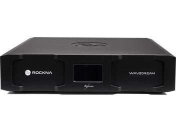 DAC-Audiowandler ROCKNA Wavedream Reference schwarz, Vorderansicht mit zentralem Display