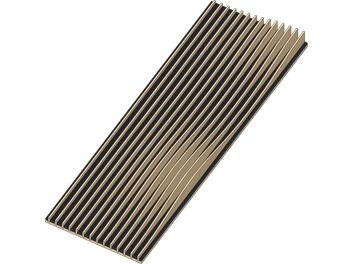 Artnovion Avalon XL Broad VI-absorber med sorte og beige lameller set i perspektiv