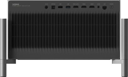 Videoproiettore XGIMI Titan nero Pro, vista posteriore con griglia di ventilazione e connettività HDMI USB LAN