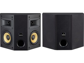 Bipolart høyttaler Davis Acoustics Atmosphere MK2 i svart, vinklet kabinett, front i plast, stoffgrill, frontportet bassrefleks