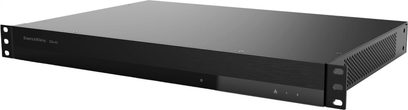 Bowers & Wilkins CDA-4D metalik siyah güç amplifikatörü, ön panelde gösterge ışıkları, rack kulakları ve yan ızgara