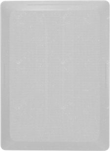 Caisson de basses encastrable SFC-12-SW avec grille rectangulaire perforée, coins arrondis, vue de face, surface uniforme