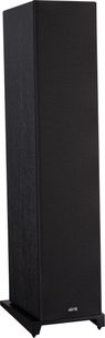 Davis Acoustics Krypton 10 Technik black floor-standing speaker, three-quarter view, rectangular front with black grille, angular base