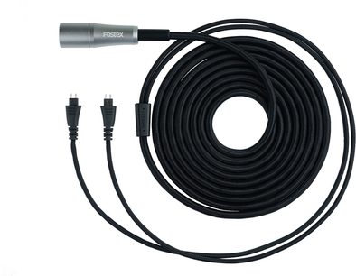 Aksesuārs HI-FI austiņām Fostex ET-H3.0N7BL ar garu melnu pītu kabeli, sudraba savienotāju un diviem melniem spraudņiem