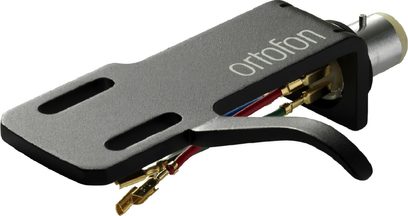 Ortofon SH 4 sort pickuphoved, perspektivvisning, forgyldte stik, røde, blå, grønne, hvide kabler