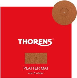 Thorens pikap için kapak - Ön görünüş, kahverengi mantar yüzeyli, dokulu yüzeye sahip mantar kapak